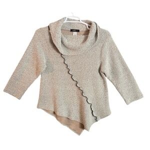 Yushi Cowl Neck Asymmetrical Tunic Sweater Knit M